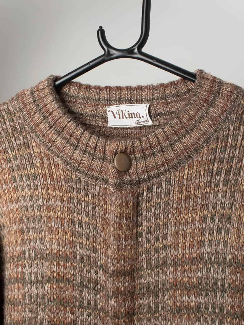 Vintage knitted cardigan in autumn tones - Small / Medium - Image 2