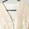 Vintage beaded sequin jacket in ivory and pink - Small / Medium