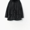 Vintage black leather sheepskin jacket, circa 1980 - Large