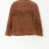 Vintage brown suede fringed western jacket with zip - Medium / Large