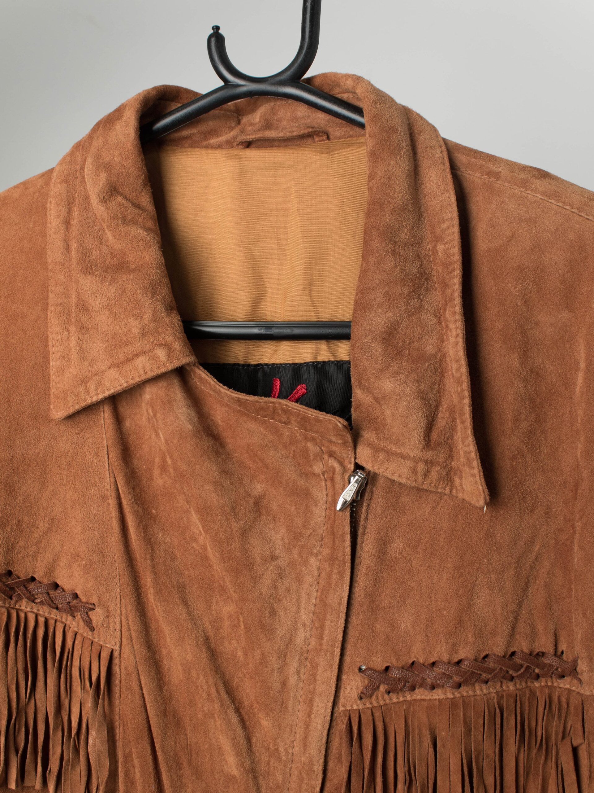 ジャケット Golden  Suede jacket with bangs Fringe Jacket, Yellow Suede - Garageland