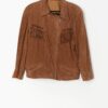 Vintage brown suede fringed western jacket with zip - Medium / Large