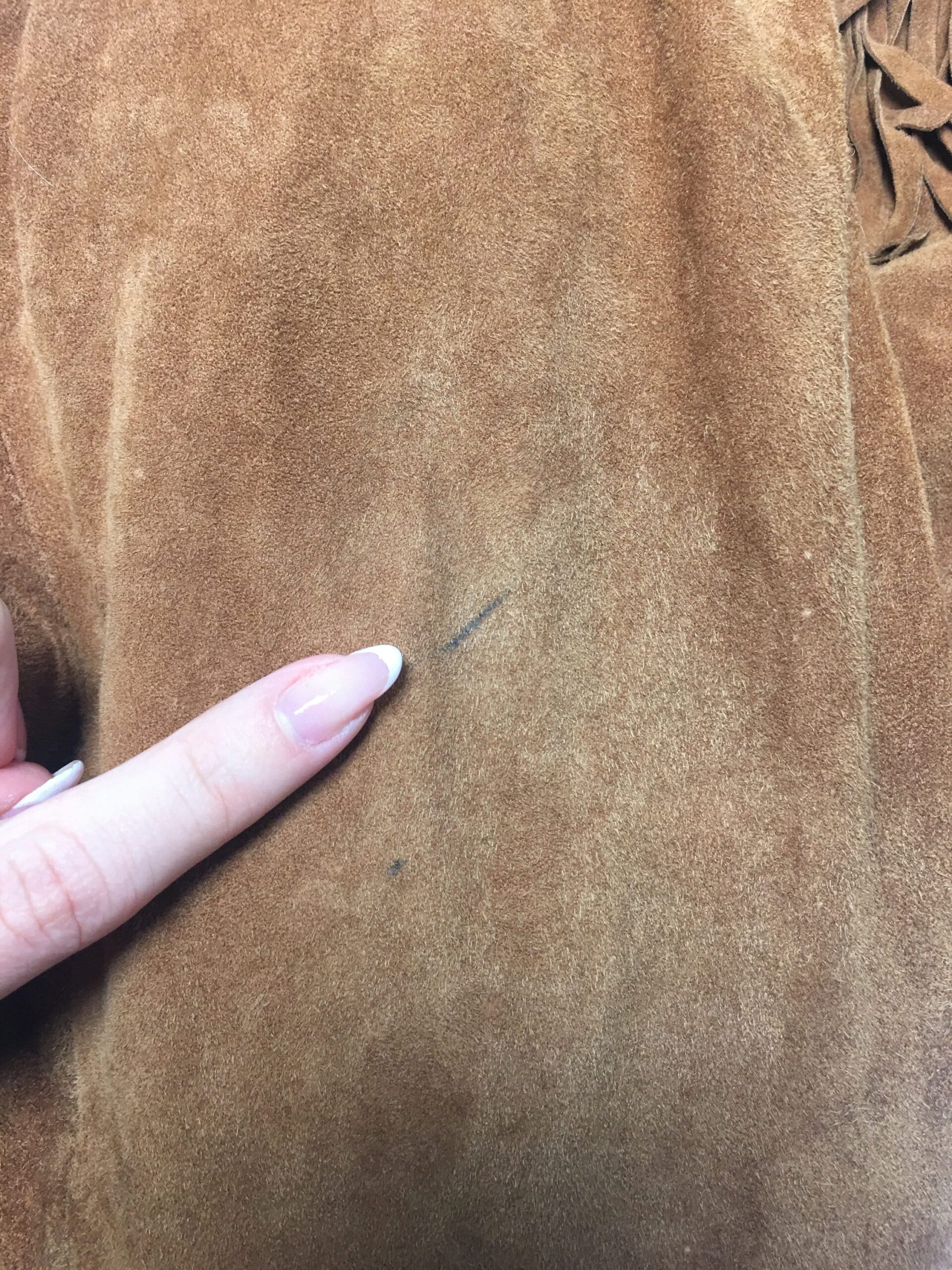 Vintage brown suede fringed western jacket with zip - Medium / Large