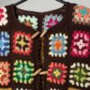 Vintage crochet waistcoat vest with stunning colours - Small / Medium