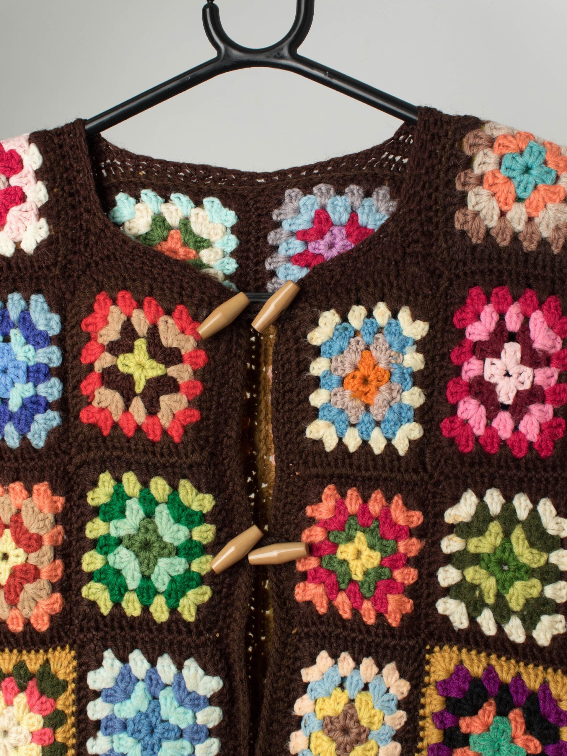 Vintage crochet waistcoat vest with stunning colours - Small / Medium