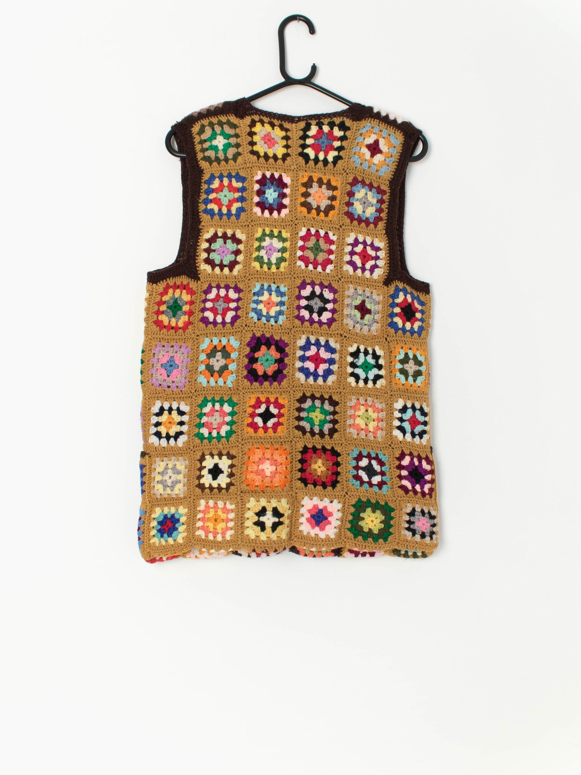 Vintage crochet waistcoat vest with stunning colours - Small / Medium