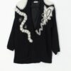 Vintage Embellished Cardigan In Black Large