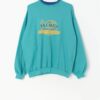 Vintage Falmer Sweatshirt In Turquoise With Large Logo Medium