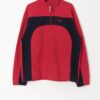 Vintage Fila Quarter Zip Fleece In Blue And Red Large