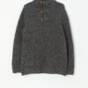 Vintage Fisherman Out Of Ireland toggle neck sweater in grey - Medium / Large