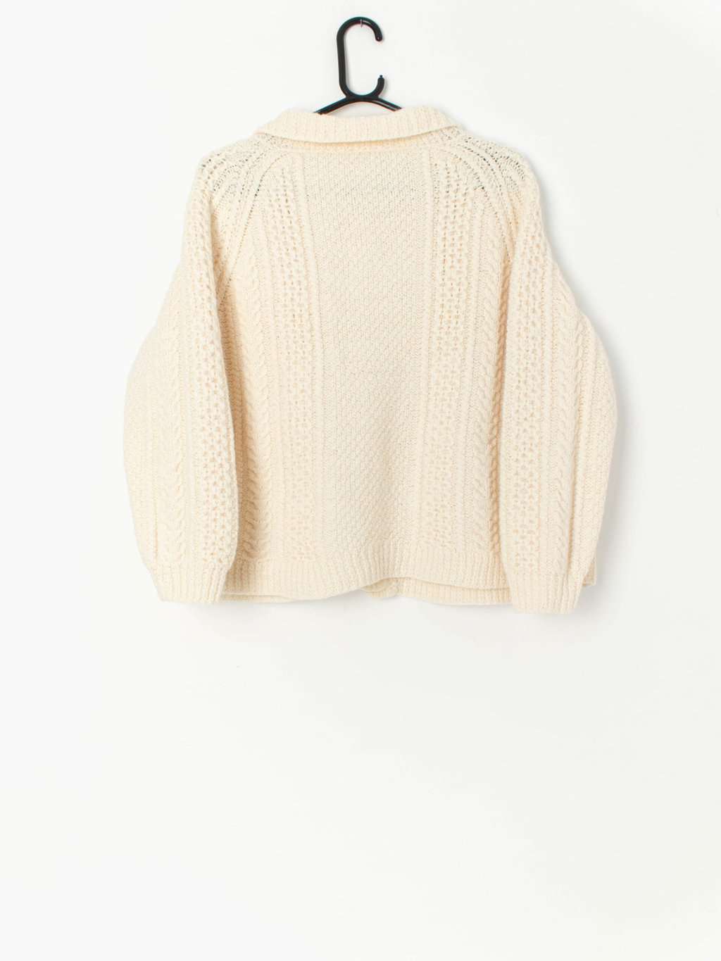 Vintage handknitted cropped cable knit cardigan - Medium / Large