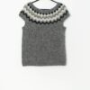 Vintage handknitted grey Icelandic wool vest - Small