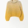 Vintage handknitted yellow ombre roll neck jumper - Small / Medium