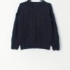 Vintage handmade cable knit jumper in mottled blue - Small / Medium