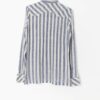 Vintage handwoven striped shirt with embroidered details, blue and white stripes - Small / Medium