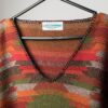 Vintage Jacquard Paris Aztec knitted cape - One Size