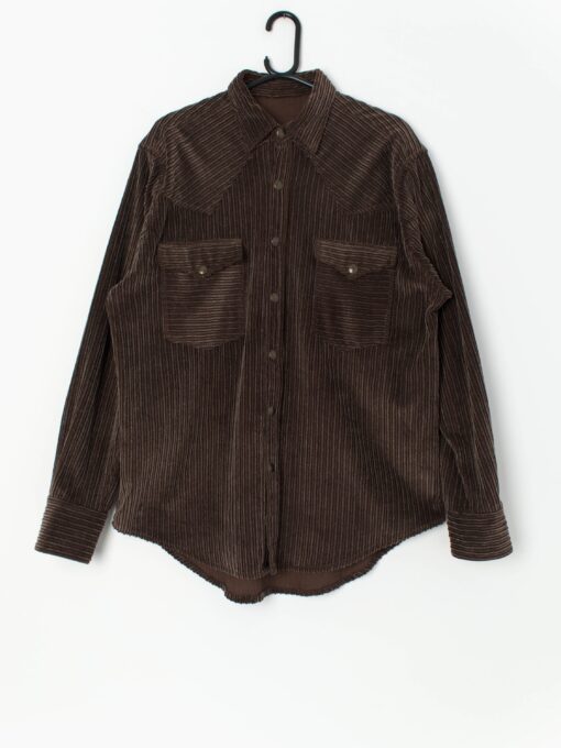 Vintage Jumbo Cord Shirt In Brown Large Xl