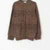 Vintage Knitted Cardigan In Autumn Tones Small Medium