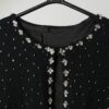Vintage knitted jacket with sequins in silver and black - Medium