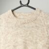 Vintage knitted jumper in soft beige with hints of red - Small / Medium