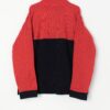 Vintage knitted quarter zip ski jumper in red and black - XL