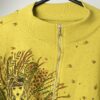 Vintage lime green sweatshirt with leopard, women and floral graphics - Medium / Large