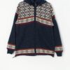 Vintage men's Kama knitted Wind Stopper ski sweater with geometric design - Medium / Large