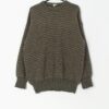Vintage men's knitted jumper in green and brown - Medium / Large