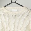 Vintage mohair knitted sweater with faux pearls and lace - Medium