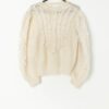 Vintage mohair knitted sweater with faux pearls and lace - Medium