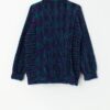 Vintage multicoloured knitted jacket in blue and purple - Medium / Large