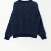 Vintage Norlaender blue sweater with geometric design - Large