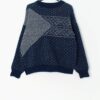 Vintage Norlaender blue sweater with geometric design - Large