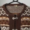 Vintage Norwegian wool cardigan with geometric design - Medium