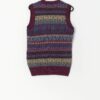 Vintage Pitlochry Shetland wool knitted vest in dark purple, mens - Small