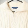 Vintage quarter zip cable knit wool sweater - Medium / Large