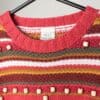 Vintage red Boho jumper with wooden beads and aztec pattern - Medium/Large