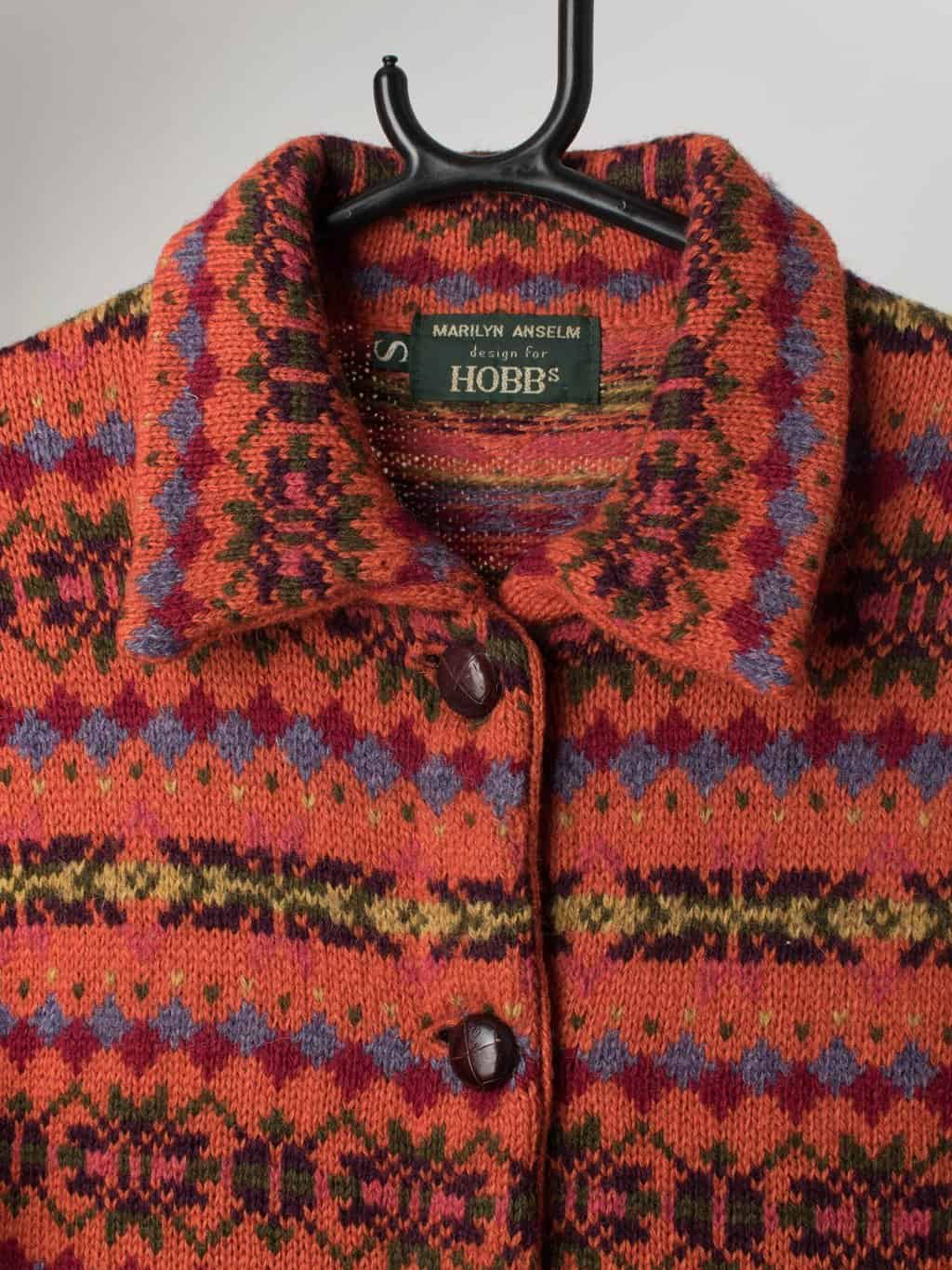 Vintage Shetland wool cardigan by Marilyn Anselm for Hobbs - XS / Small