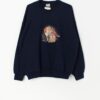 Vintage sweatshirt with embroidered fox and cub scene - Large / XL