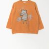 Vintage United colours of Benetton orange wool jumper with cat applique - Medium