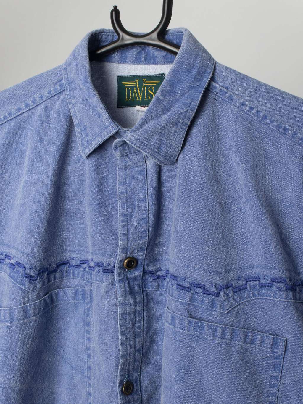 Womens vintage denim-blue shirt / blouse - Medium