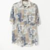 90s Vintage Hawaiian Shirt Pastel Nautical Theme Print Medium