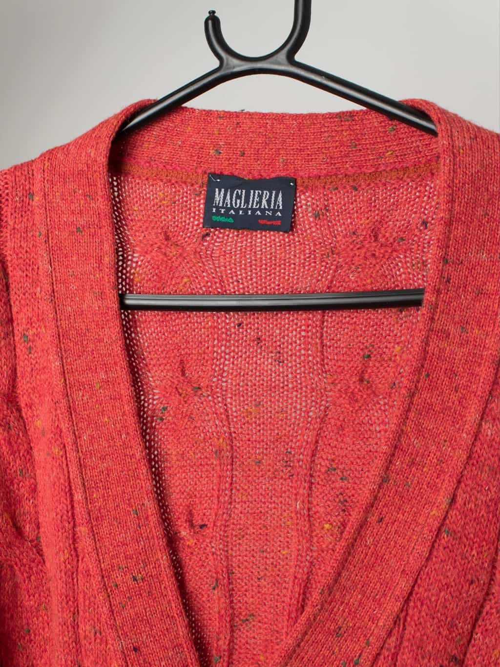 Vintage Shetland wool cable knit cardigan - Large / XL - Image 2