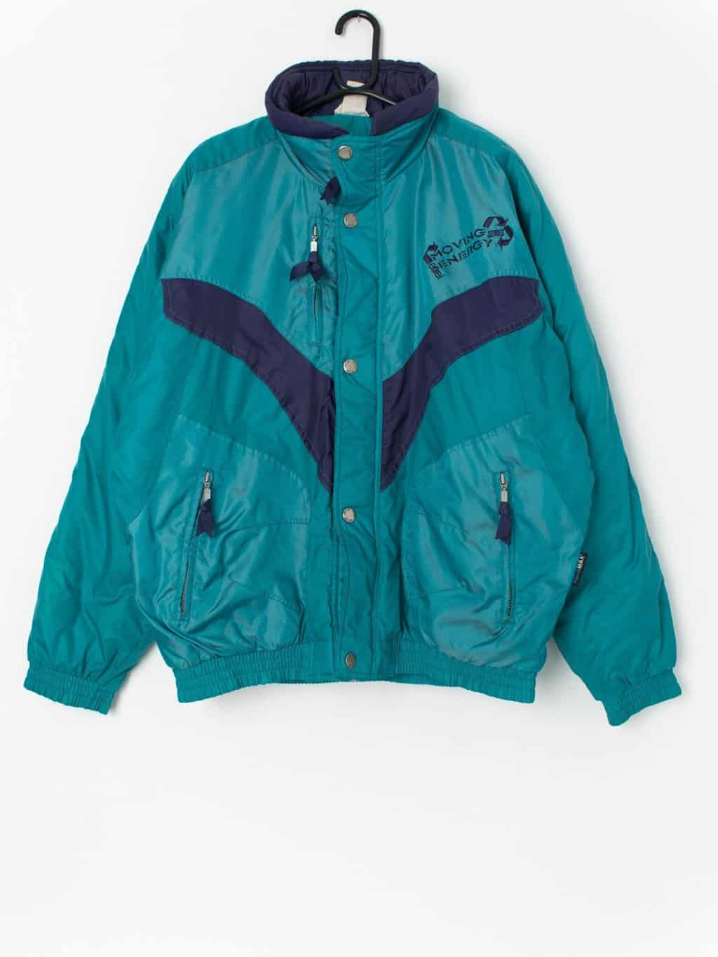Vintage Etirel men's ski jacket in a fantastic ocean blue and purple