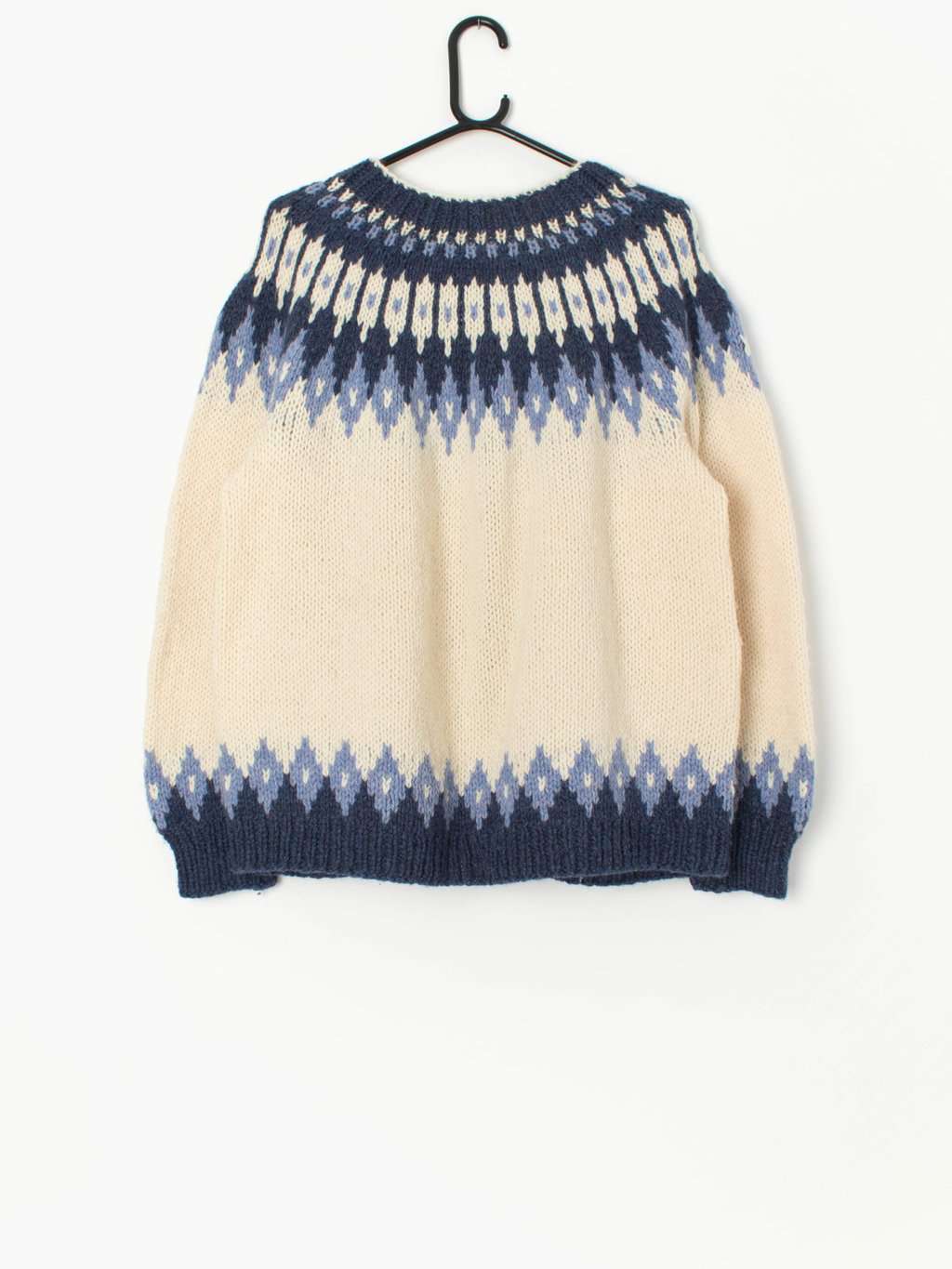 Vintage Norwegian cardigan with patterned yoke - M / L - Image 3