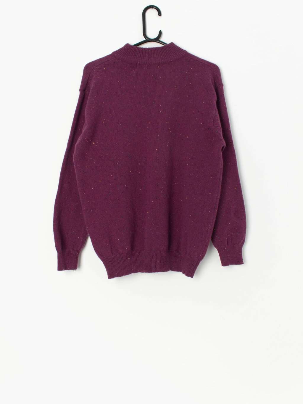 Vintage mottled purple knitted wool jumper - Medium - Image 3