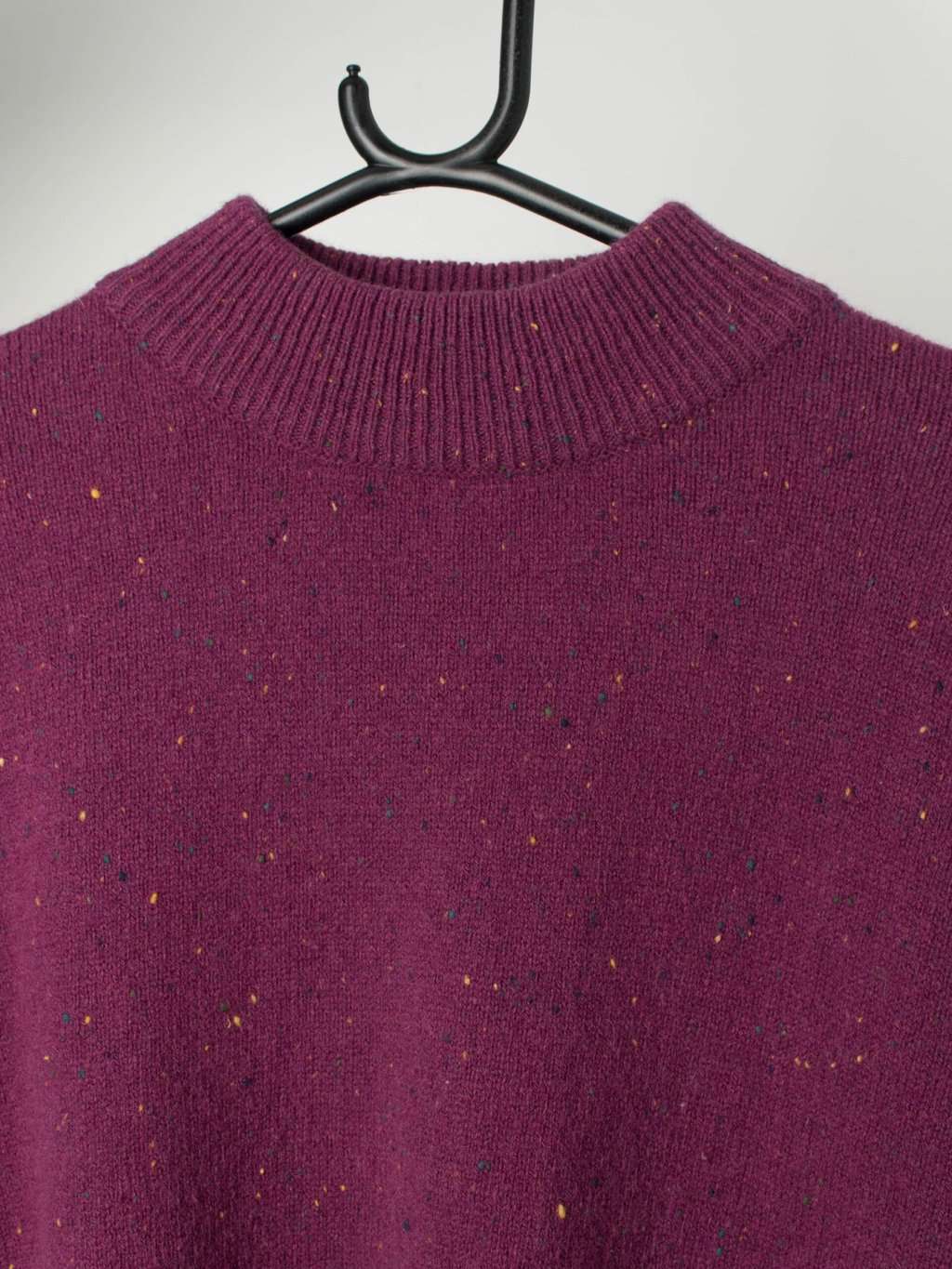 Vintage mottled purple knitted wool jumper - Medium - Image 2