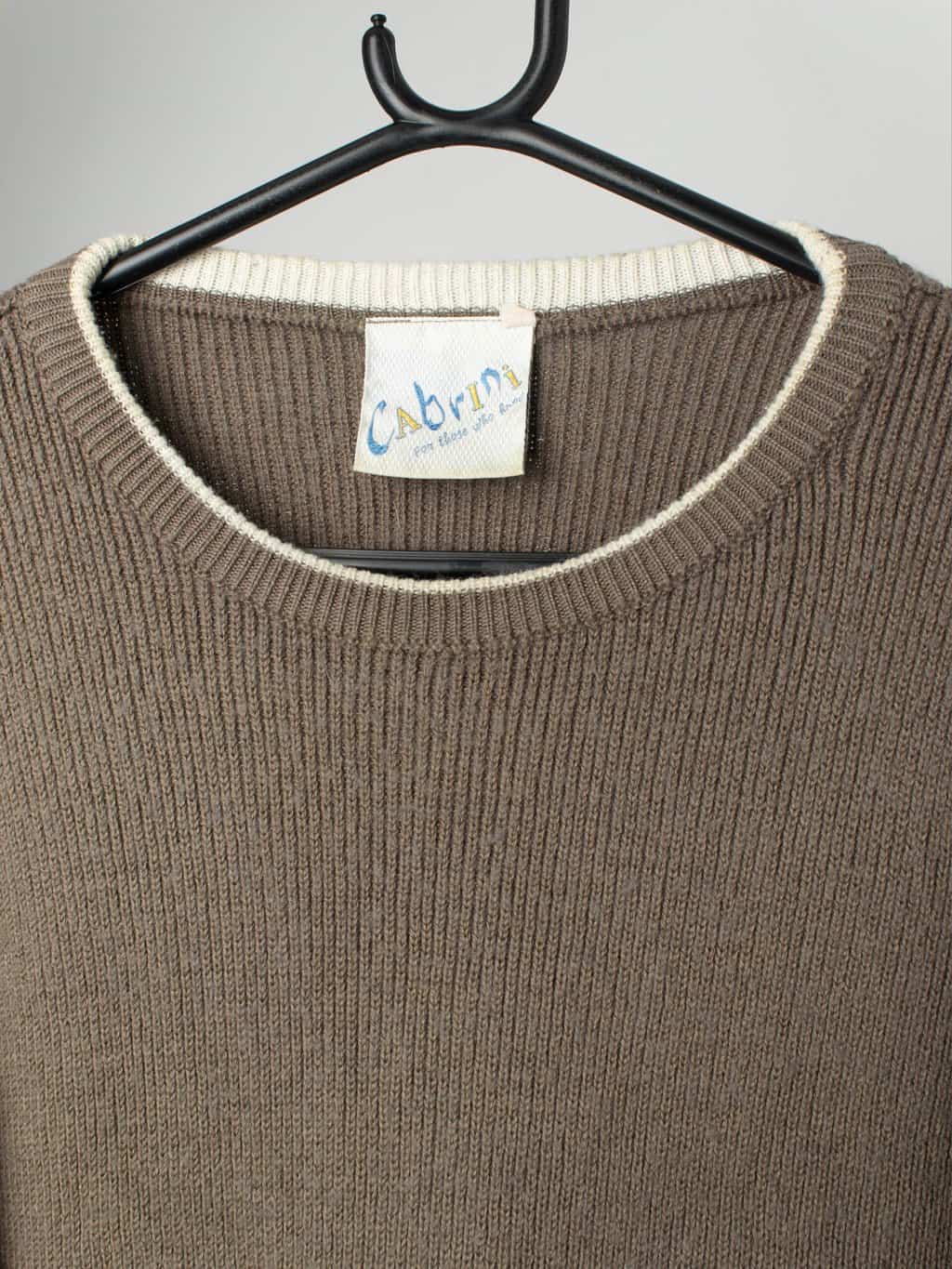 Vintage wool deer jumper in brown and white - Large - Image 2