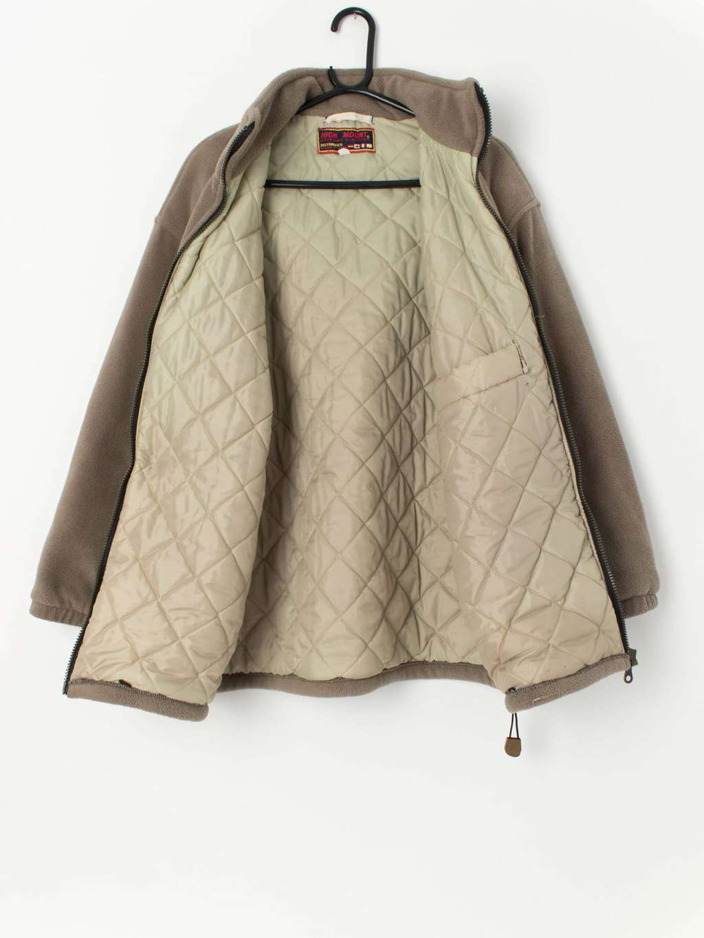 Vintage extra padded fleece in olive green - Medium - Image 3