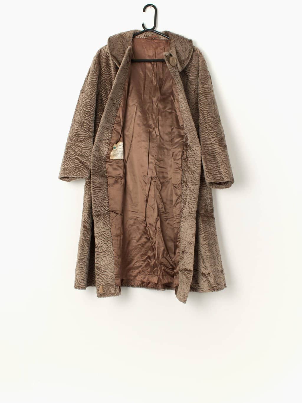 Vintage light brown faux fur coat - Medium / Large - Image 3